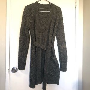 Suzy Shier Green/Black long cardigan